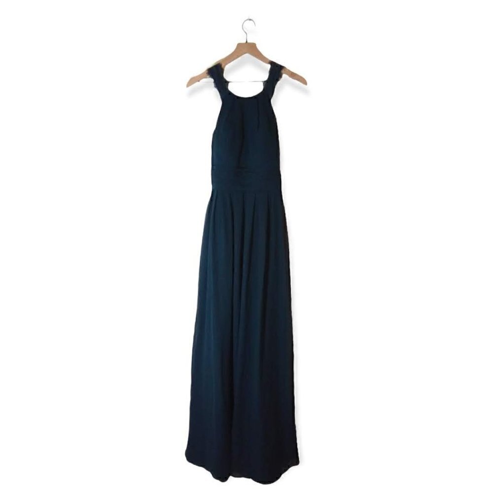 Azazie Navy Formal Floor Length Dress Size A8